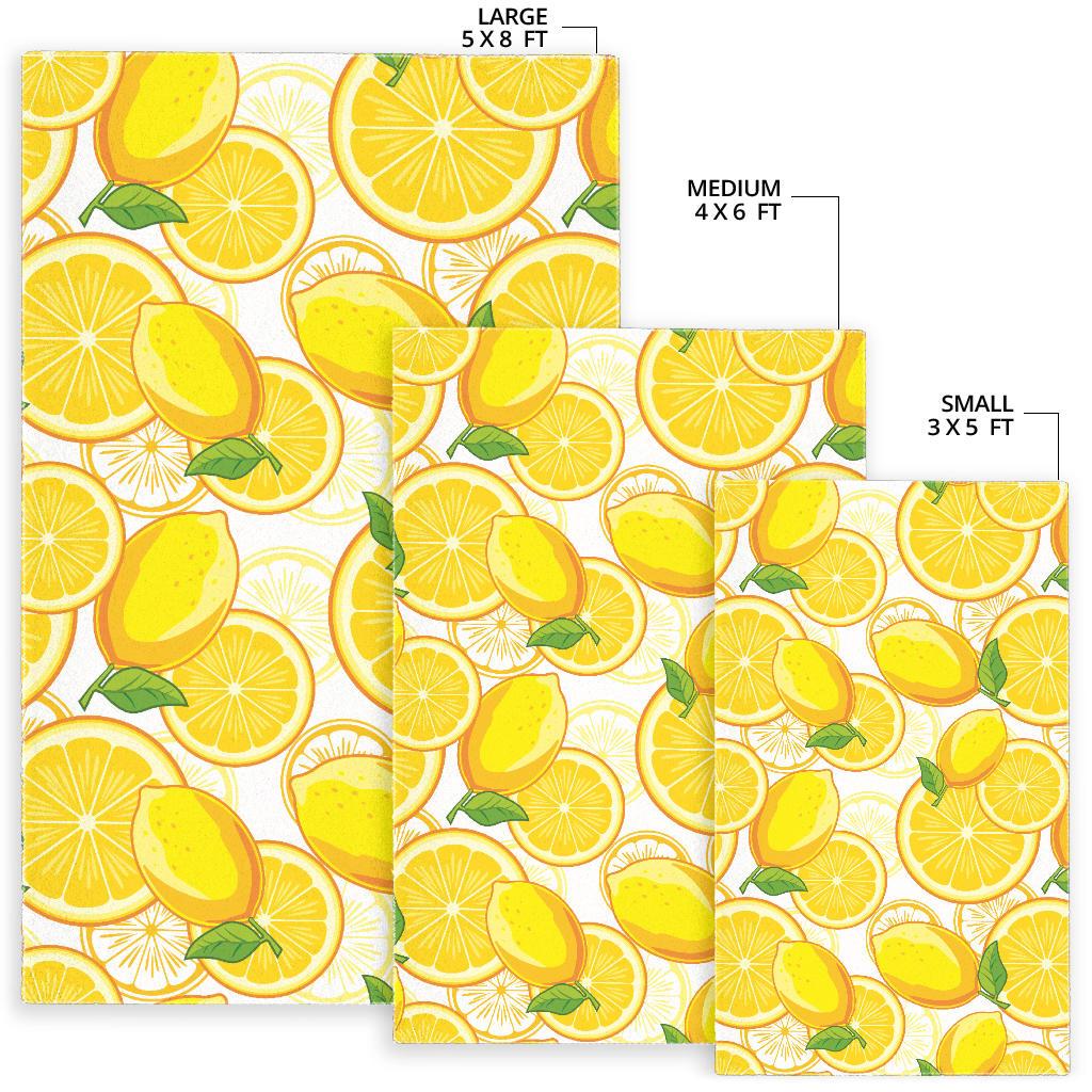 Lemon Pattern Background Area Rug