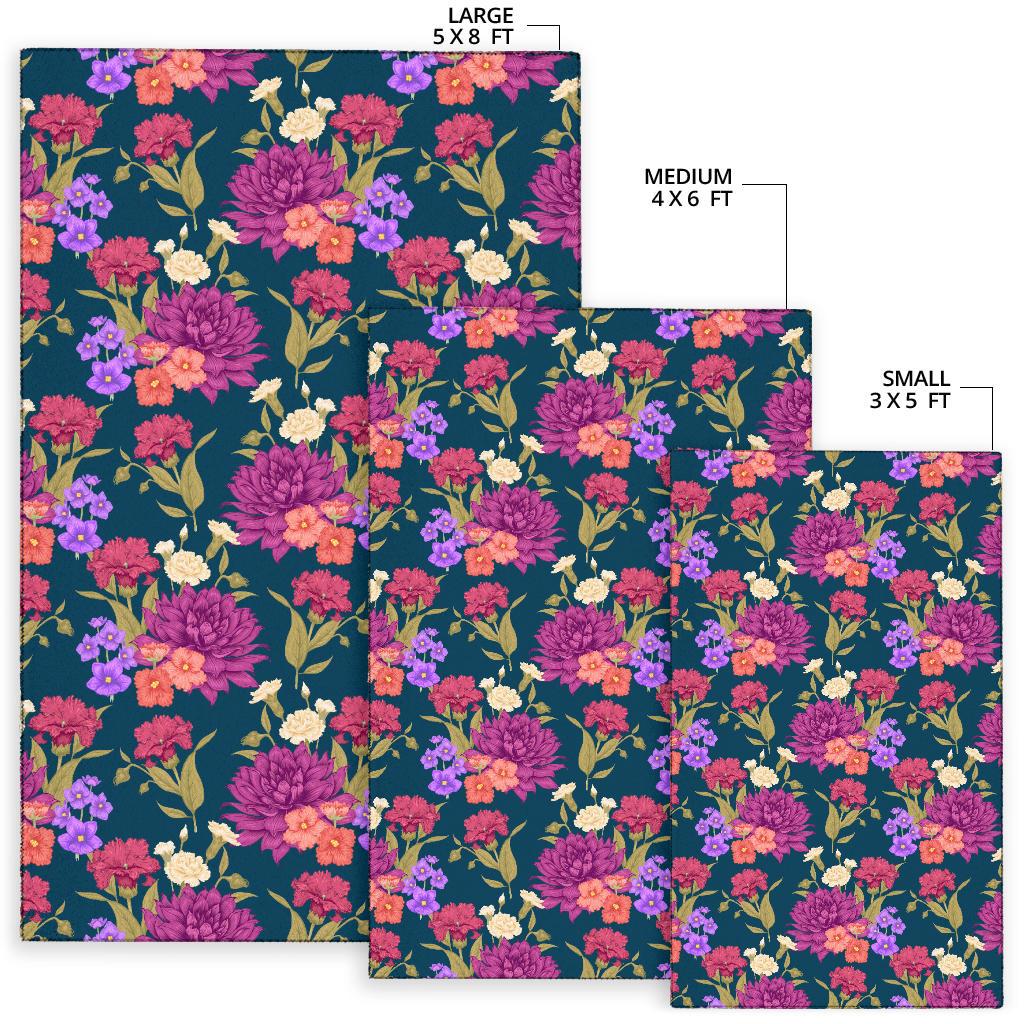 Dahlia Pattern Print Design DH01 Area Rugs