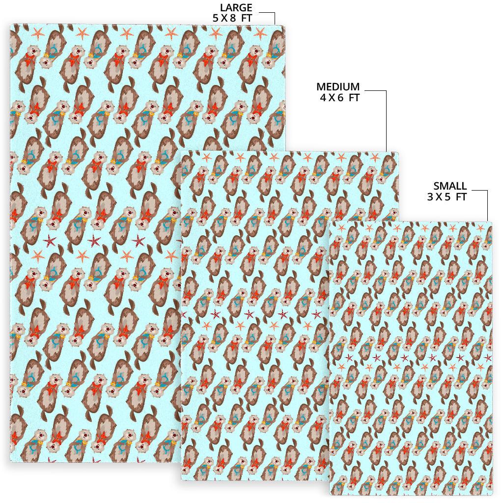 Otter Pattern Background Area Rug