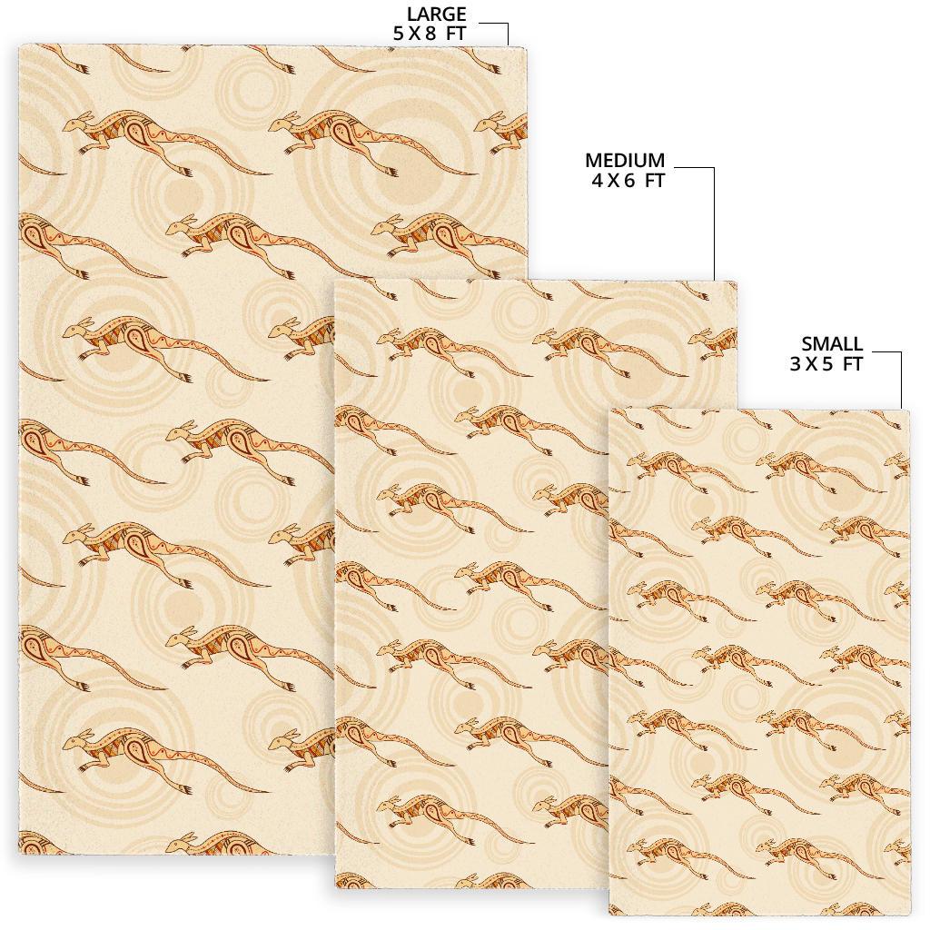 Kangaroo Aboriginal Pattern Background Area Rug