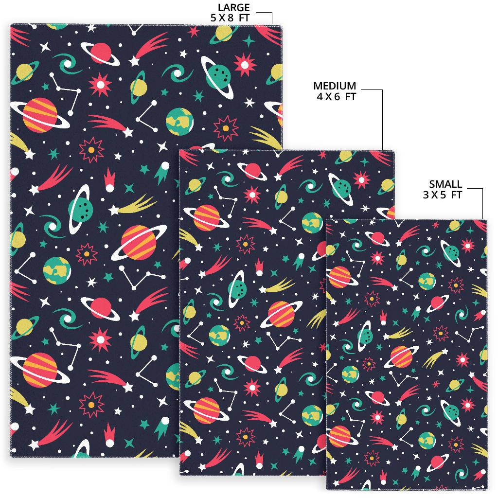 colorful space pattern planet star Area Rug