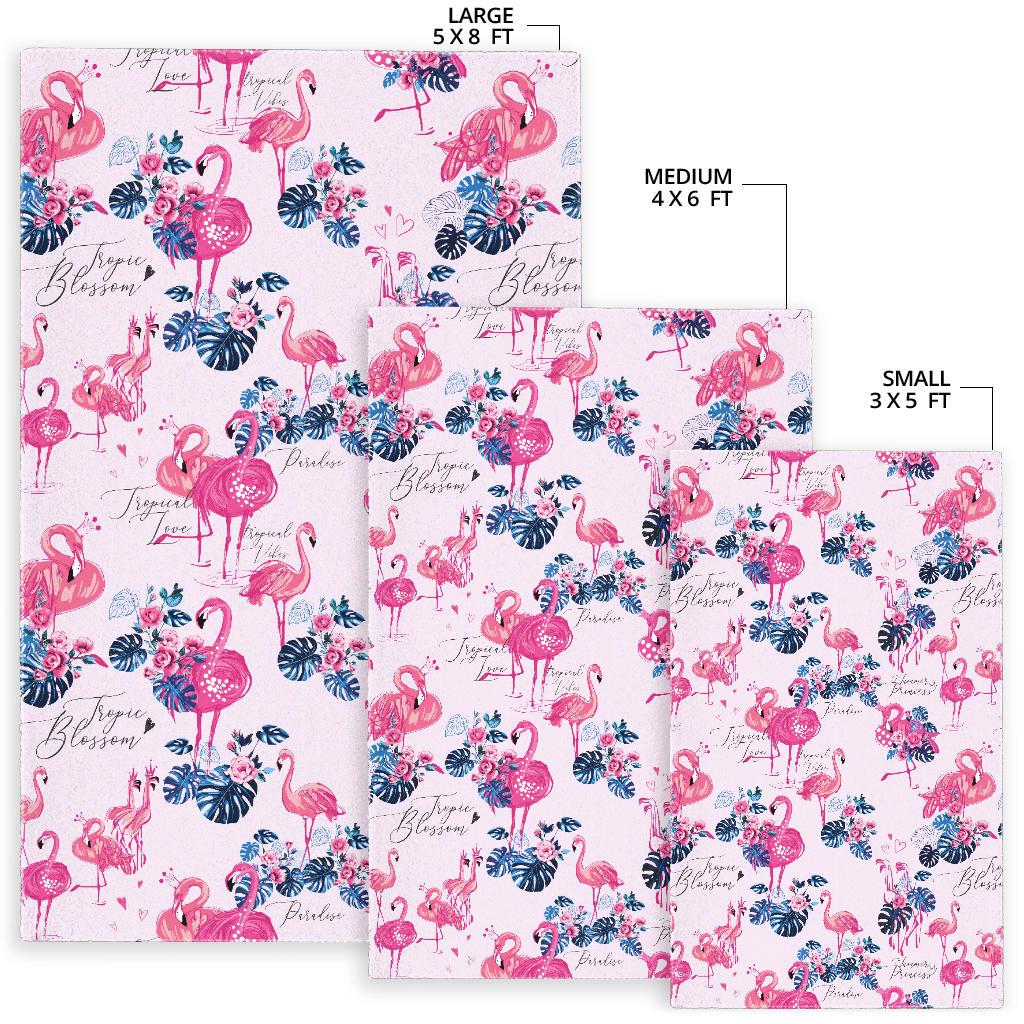 Flamingo Pink Pattern Area Rug