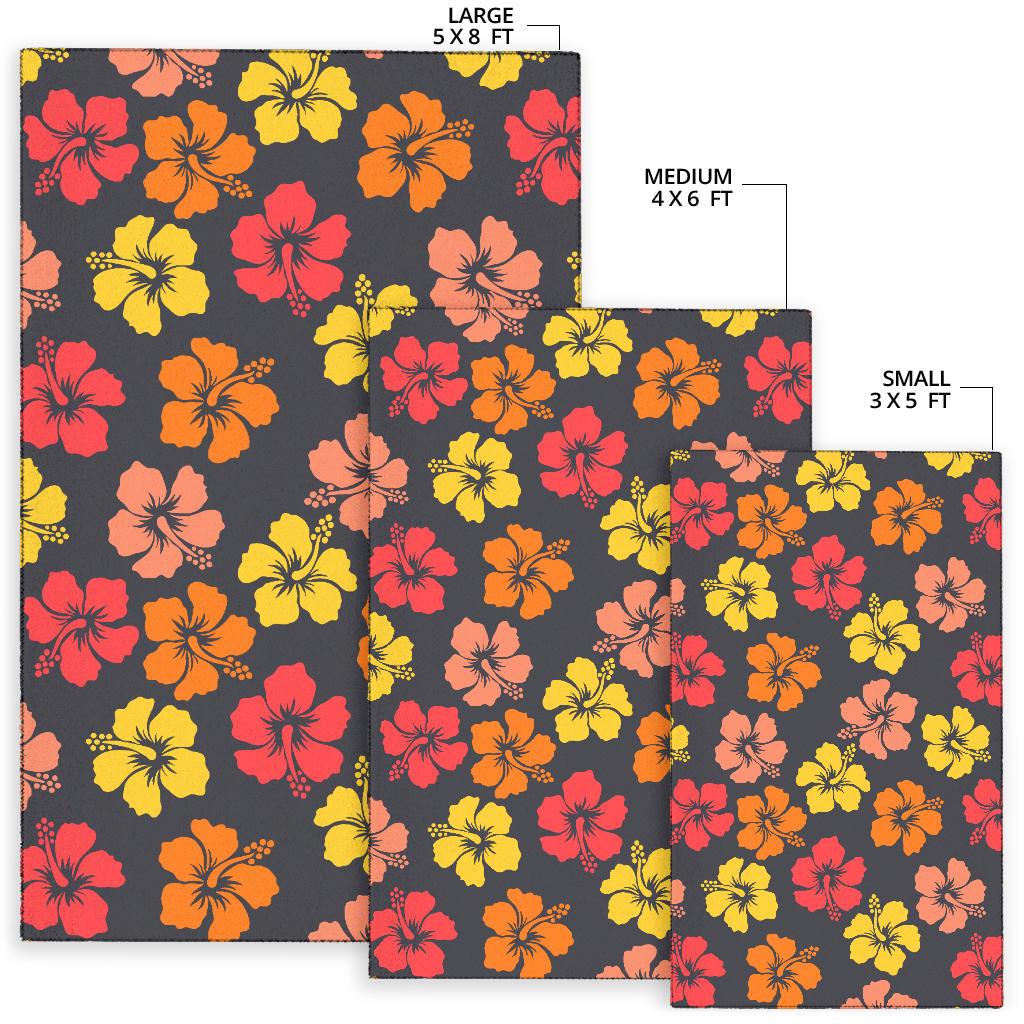 Hibiscus Pattern Print Design HB024 Area Rugs