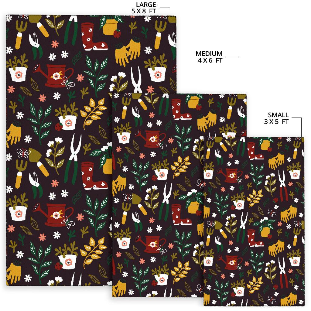 Gardening Pattern Print Design G05 Area Rugs
