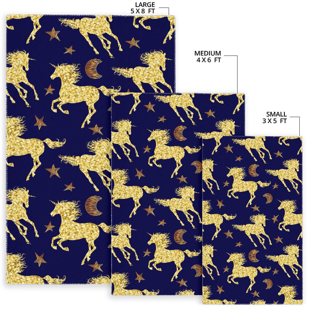Unicorn Gold Pattern Area Rug
