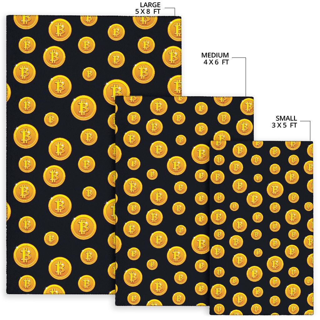 Bitcoin Pattern Print Design DO04 Area Rugs