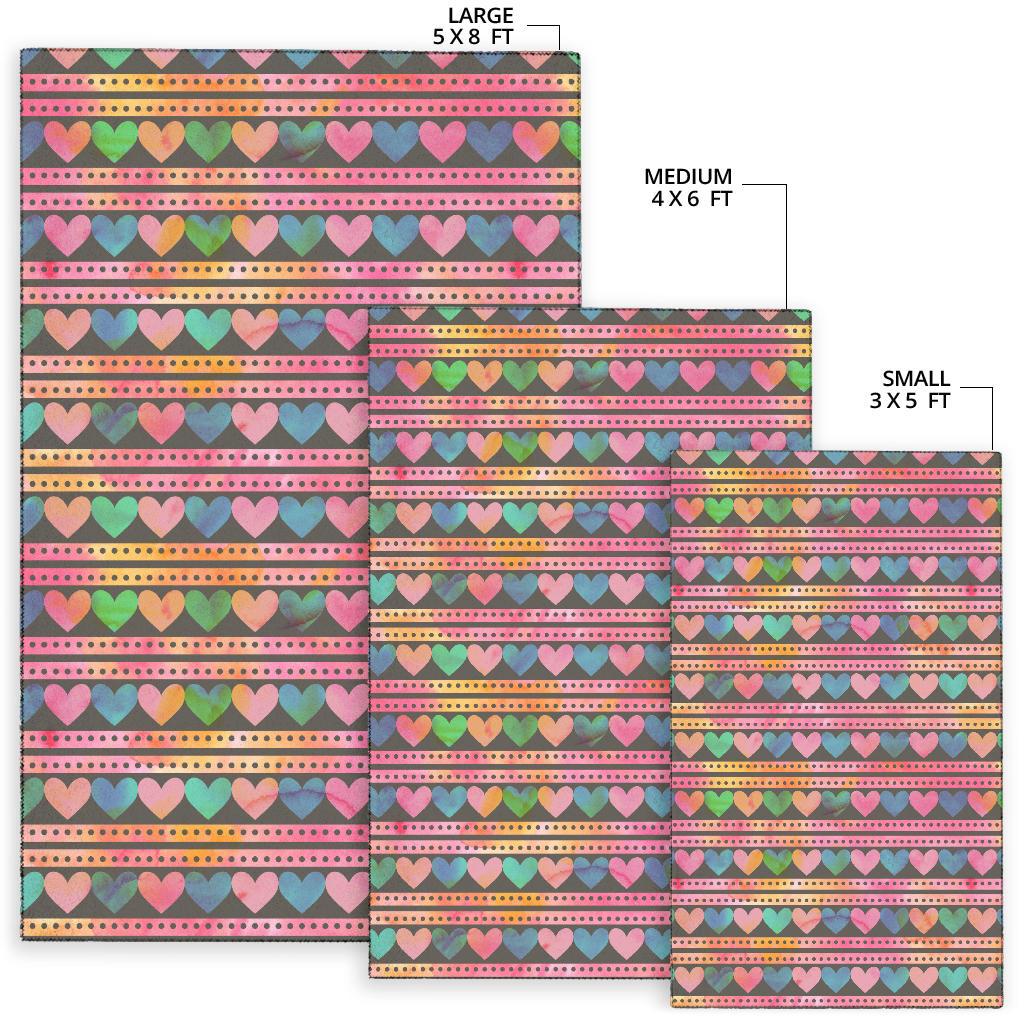 Heart Pattern Print Design HE010 Area Rugs