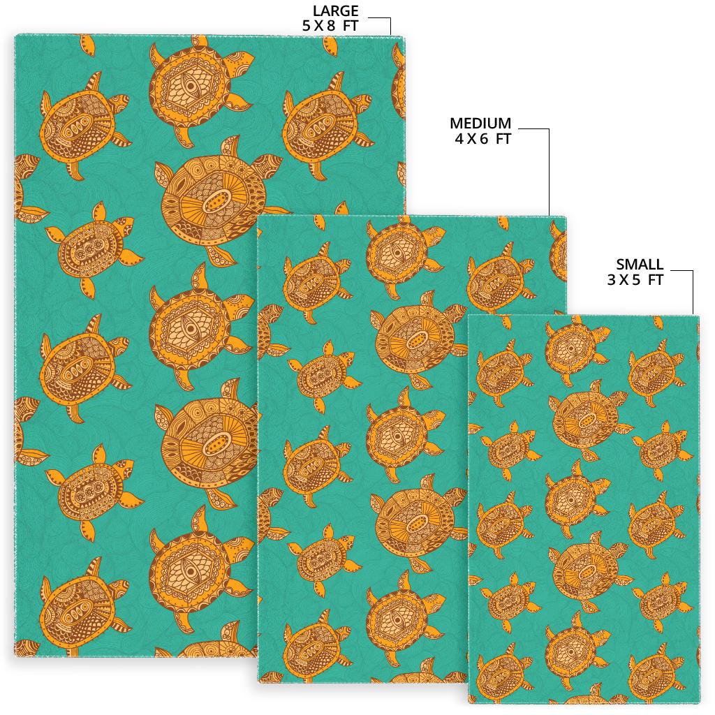 Sea Turtle Tribal Aboriginal Pattern Area Rug