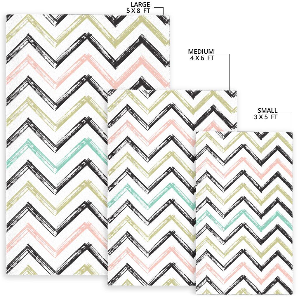 zigzag  chevron paint pattern Area Rug