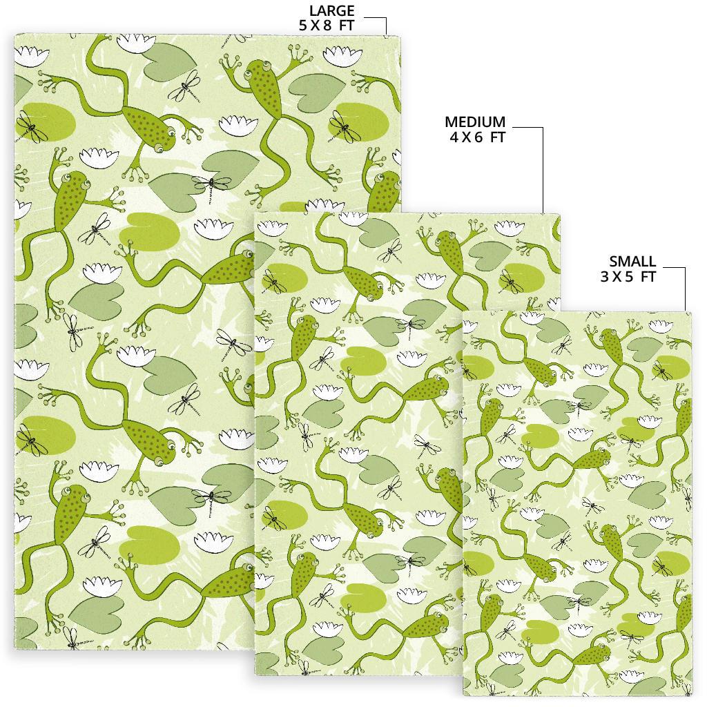 Cute frog dragonfly pattern Area Rug