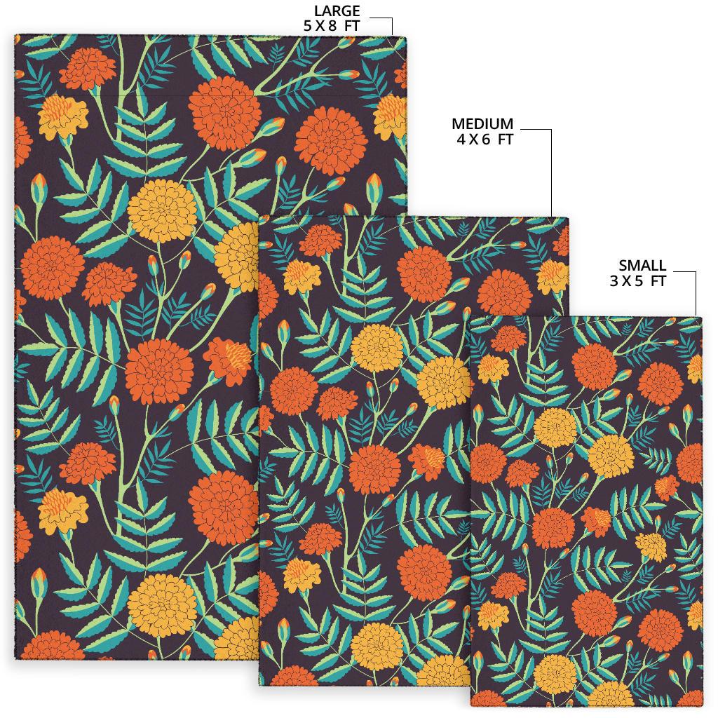 Marigold Pattern Print Design MR01 Area Rugs