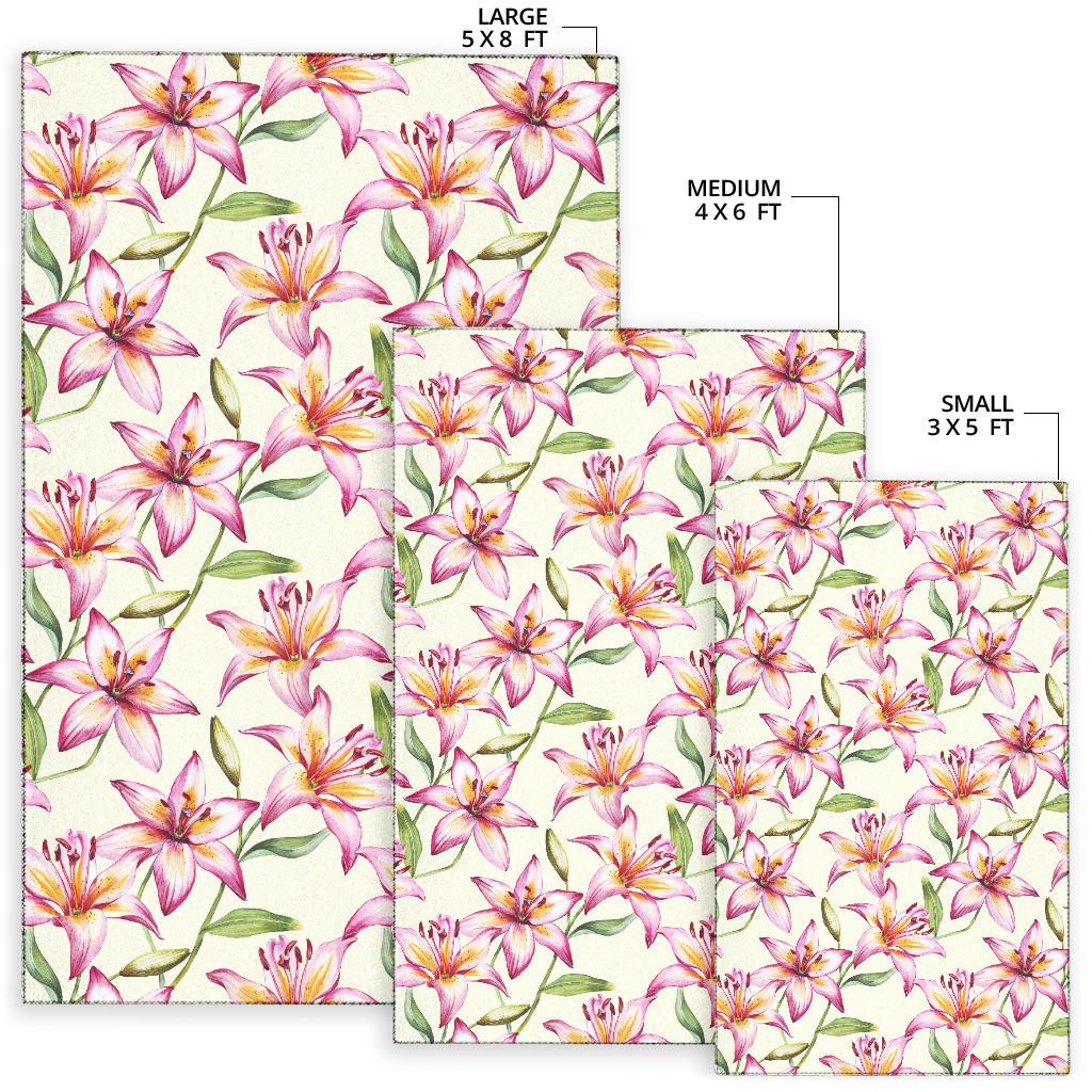 Lily Pattern Print Design LY011 Area Rugs