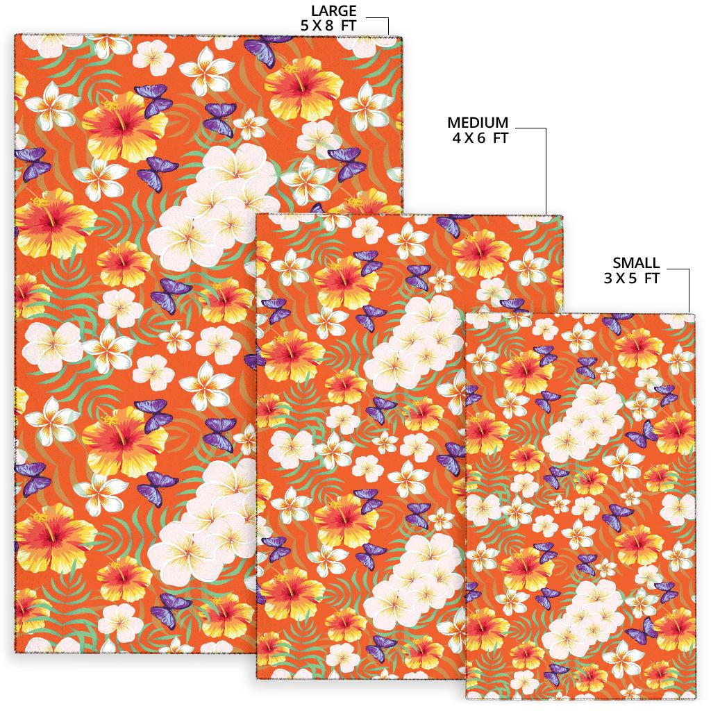 Tropical Flower Pattern Print Design TF027 Area Rugs