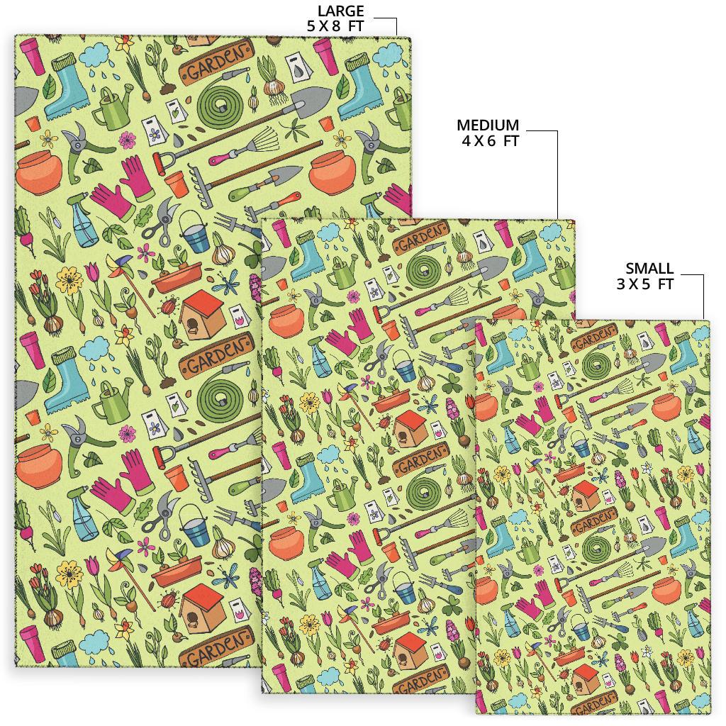 Gardening Pattern Print Design G02 Area Rugs