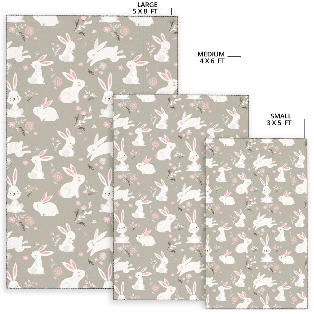 Rabbit Pattern Print Design RB03 Area Rugs