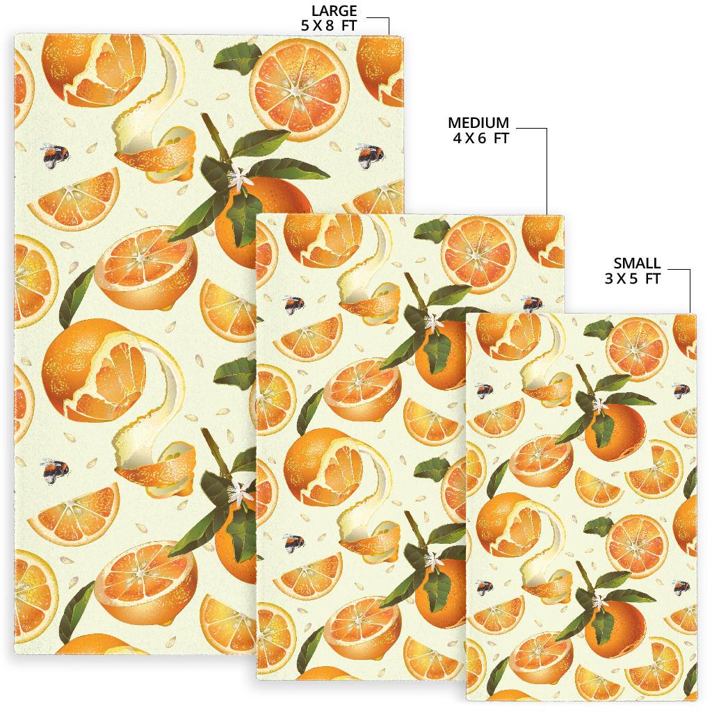 Orange Pattern Area Rug