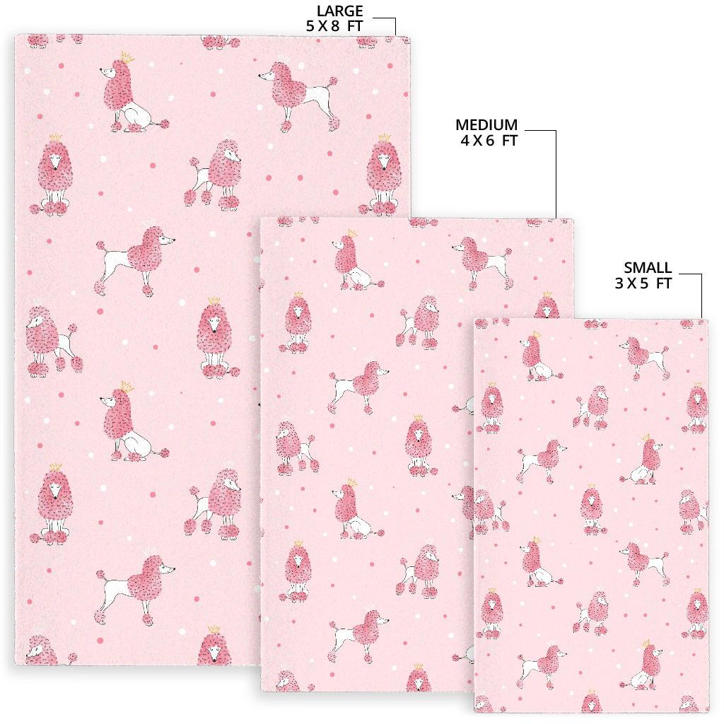 Poodle dog pink color theme Area RugPoodle dog pink color theme Area Rug