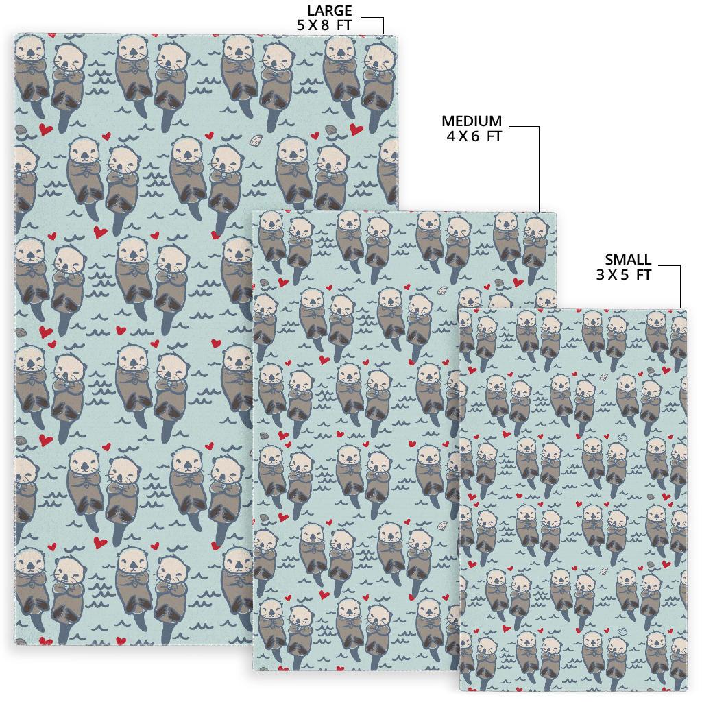 Lovely Sea Otter Pattern Area Rug