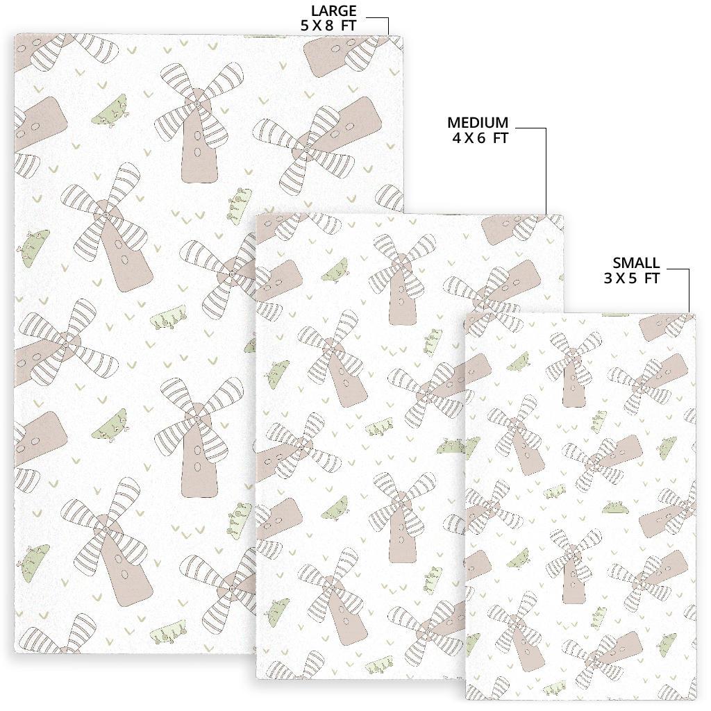 Windmill Pattern Background Area Rug