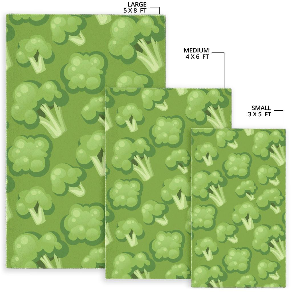 Broccoli pattern green background Area Rug