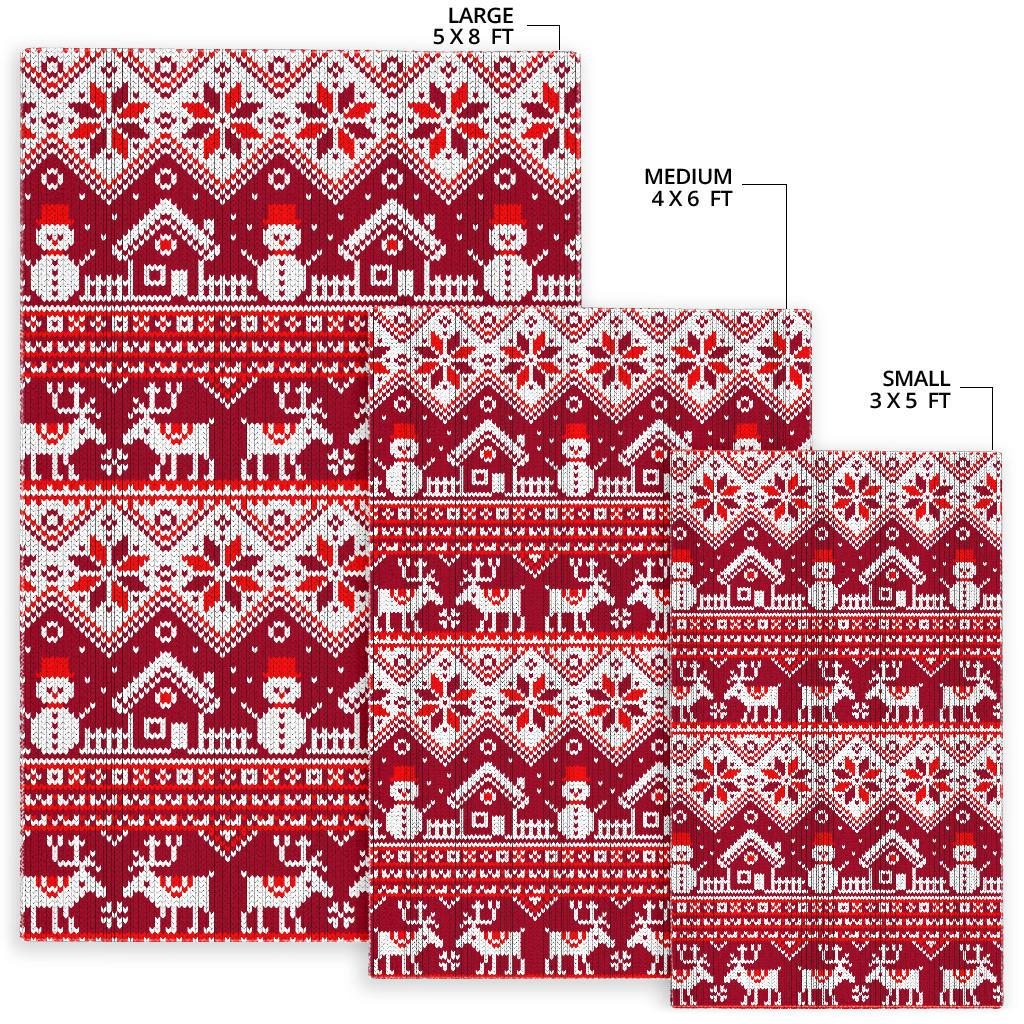 Snowman Sweater Printed Pattern Area Rug