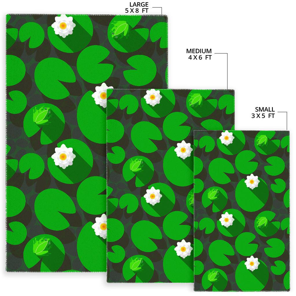 Frog waterlily pattern Area Rug