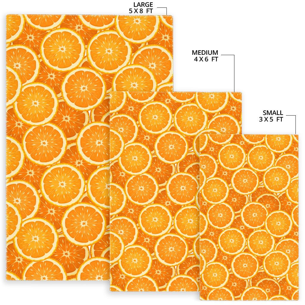 Sliced Orange Pattern Area Rug