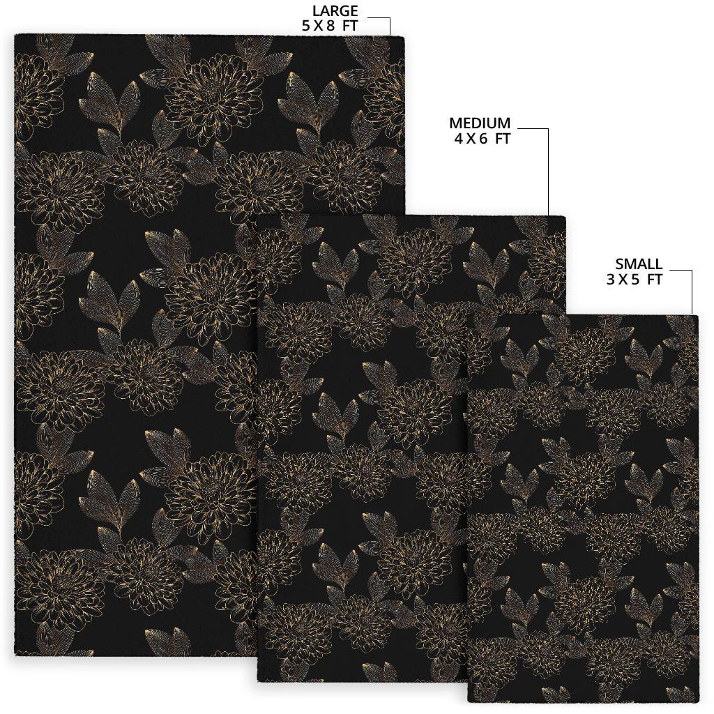 Dahlia Pattern Print Design DH04 Area Rugs