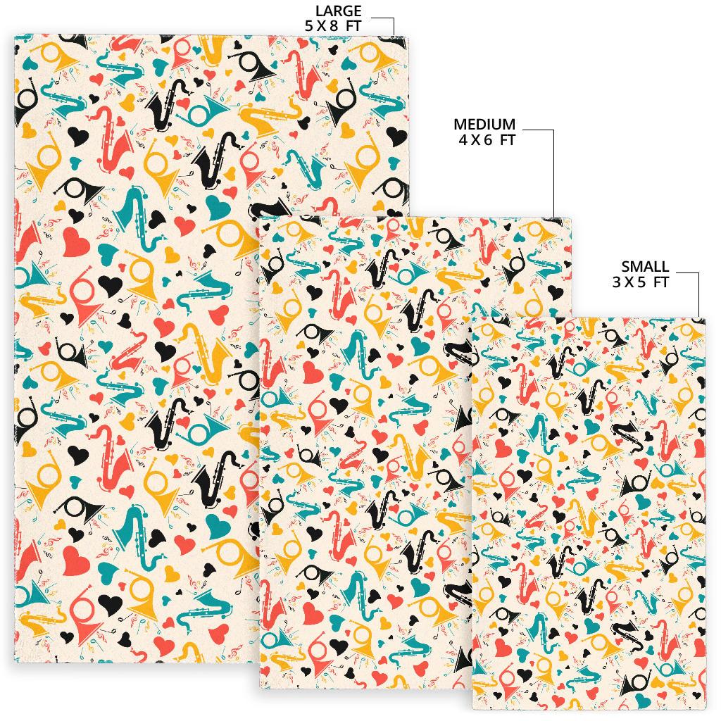 Saxophone Pattern Background Area Rug