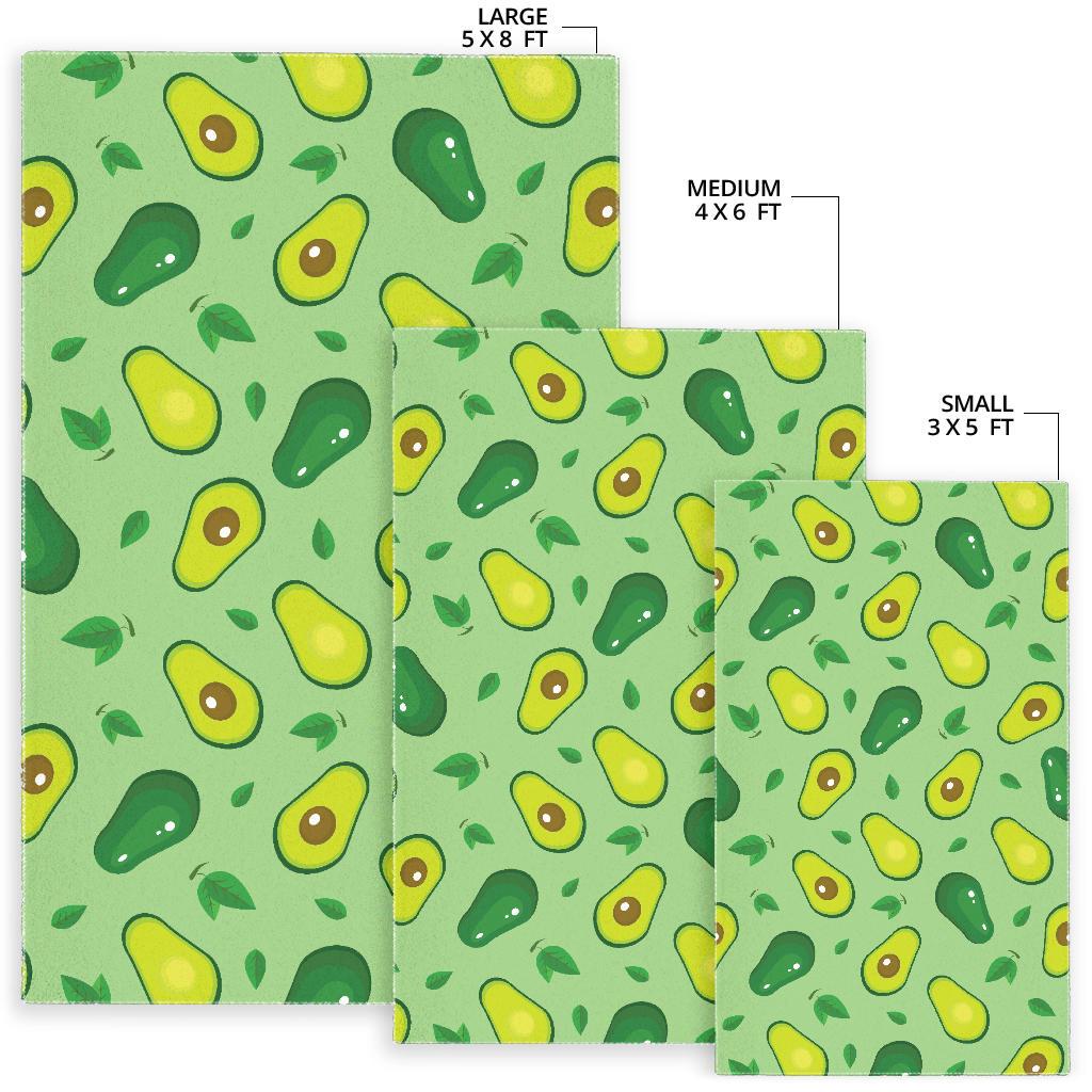 Avocado pattern green background Area Rug