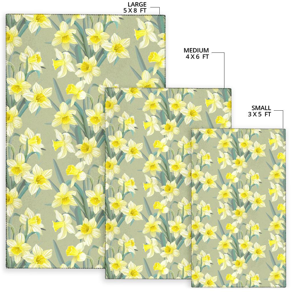 Daffodils Pattern Print Design DF01 Area Rugs