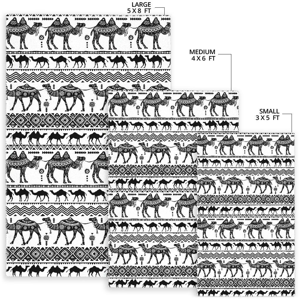 Camel polynesian tribal pattern Area Rug