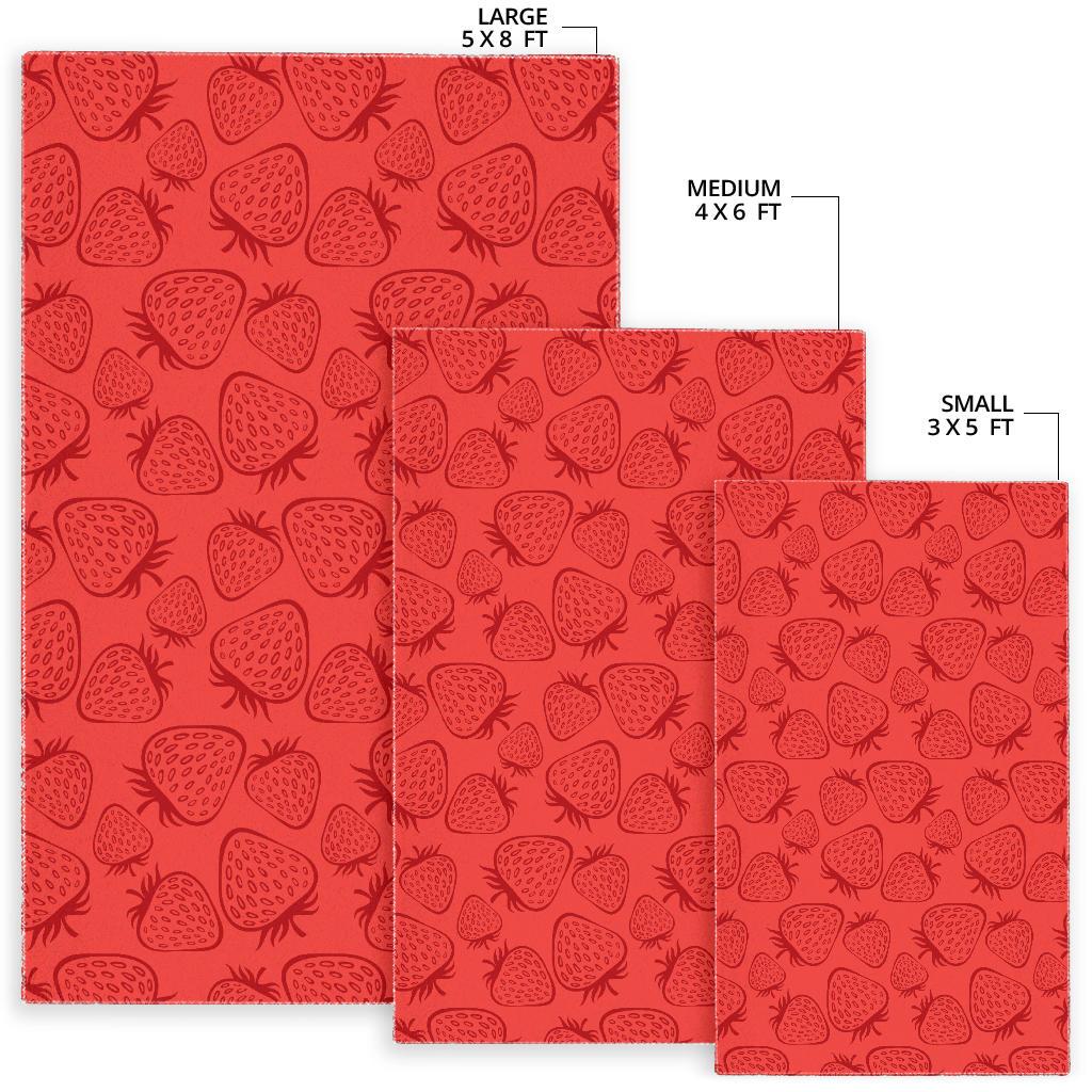 strawberry pattern red background Area Rug