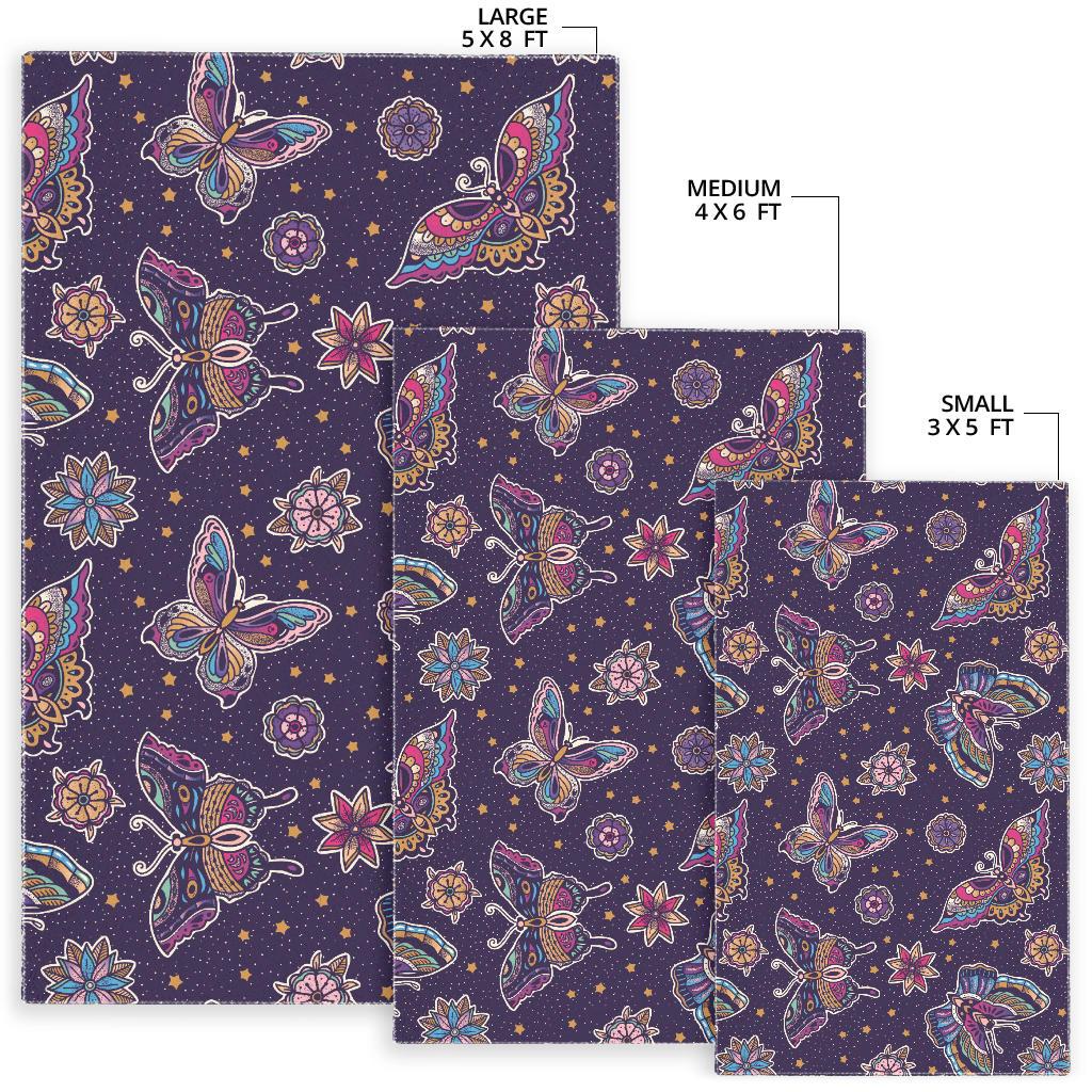 Butterfly Star Pokka Dot Pattern Area Rug