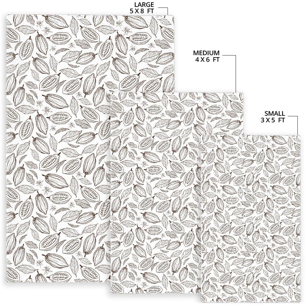 Cocoa beans leaves pattern Area Rug