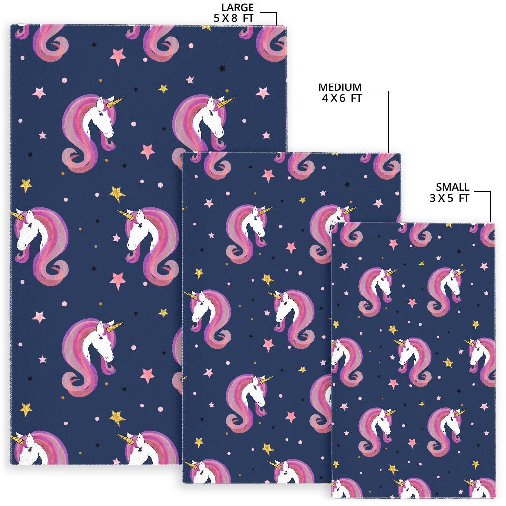 Unicorn Head Pattern Area Rug