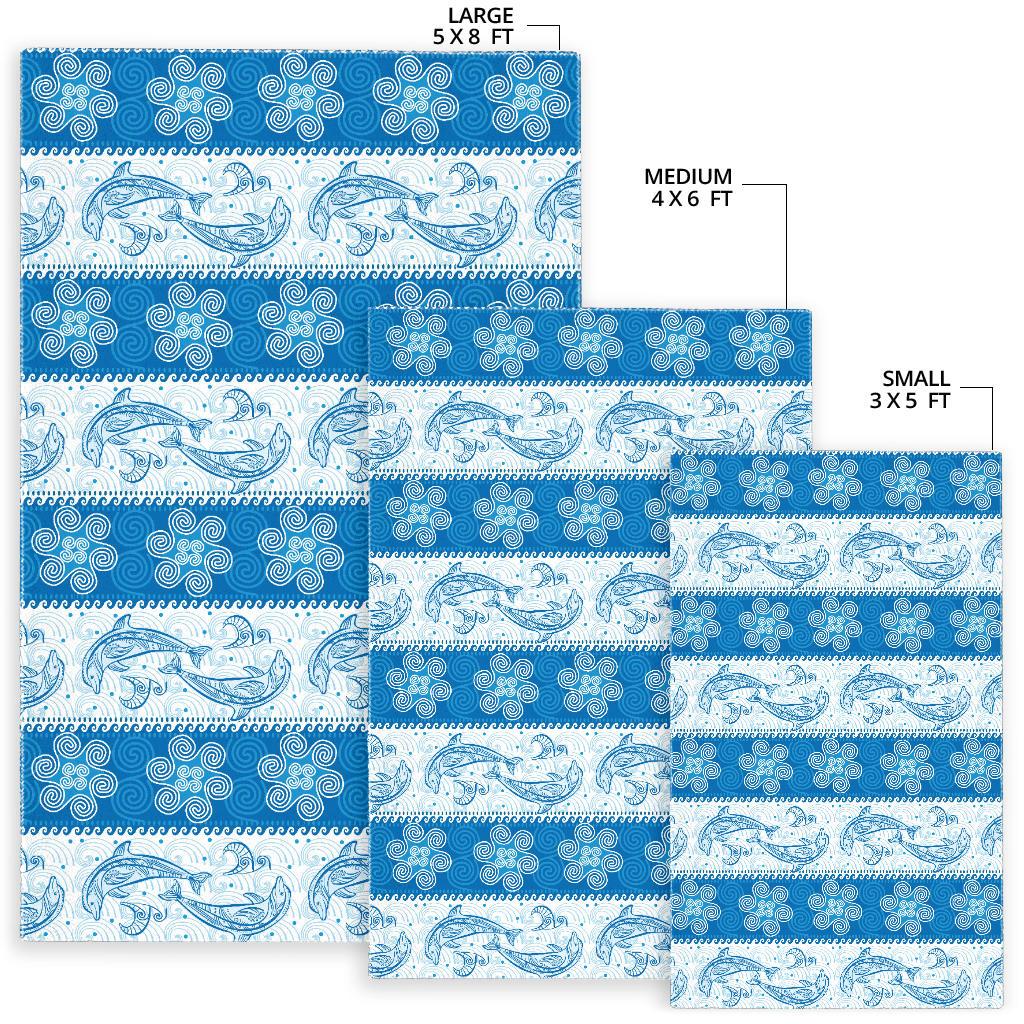 Dolphin Tribal Pattern Area Rug
