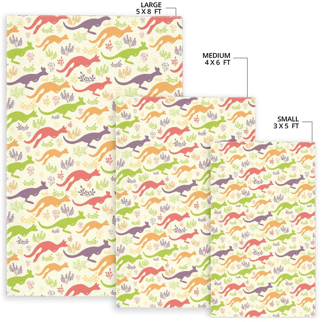 Colorful Kangaroo Pattern Area Rug