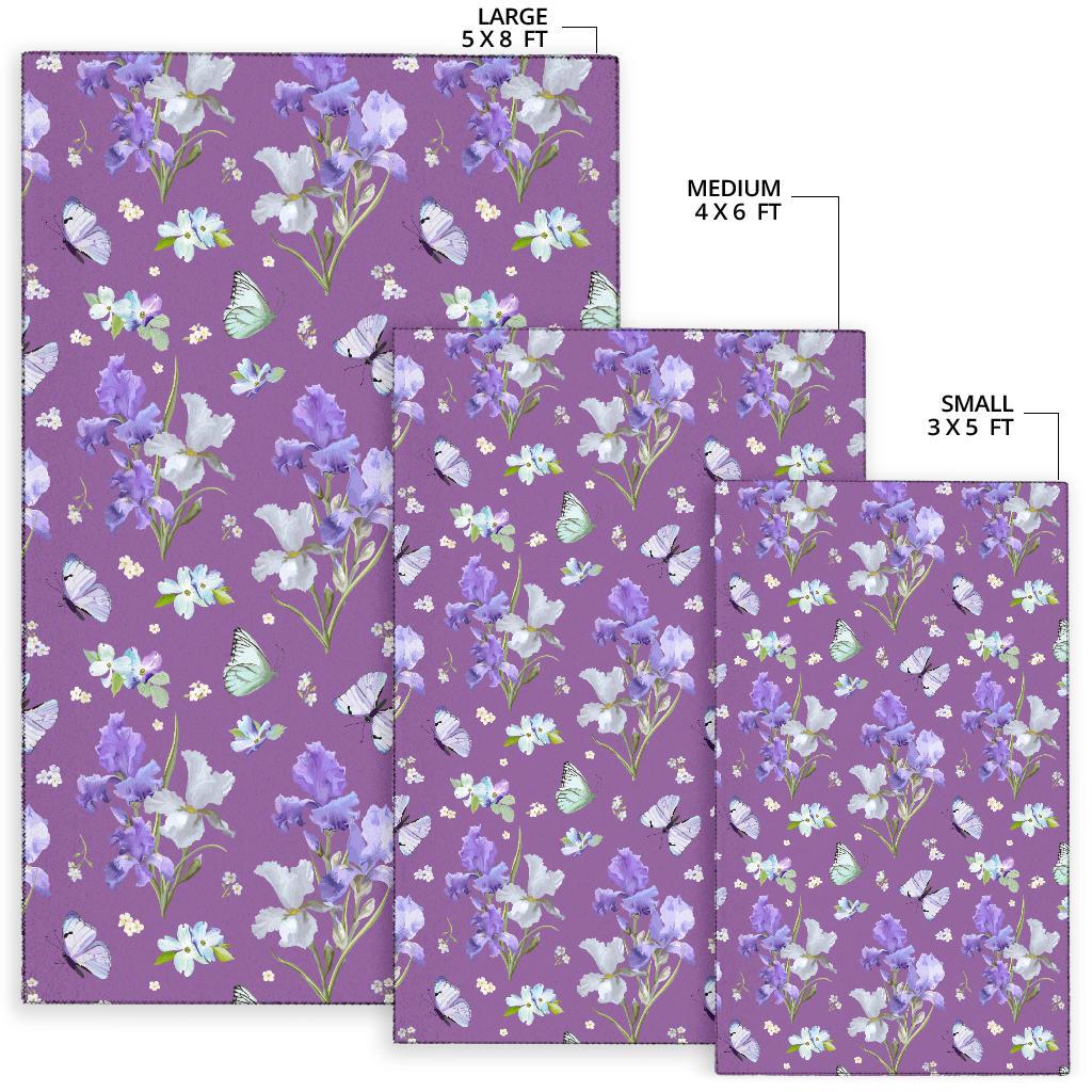 Iris Pattern Print Design IR09 Area Rugs