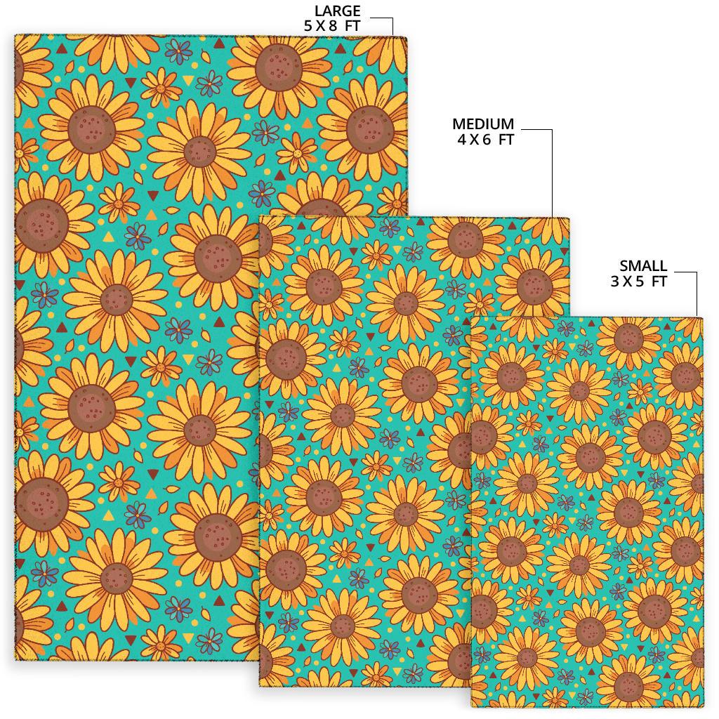 Sunflower Pattern Print Design SF013 Area Rugs