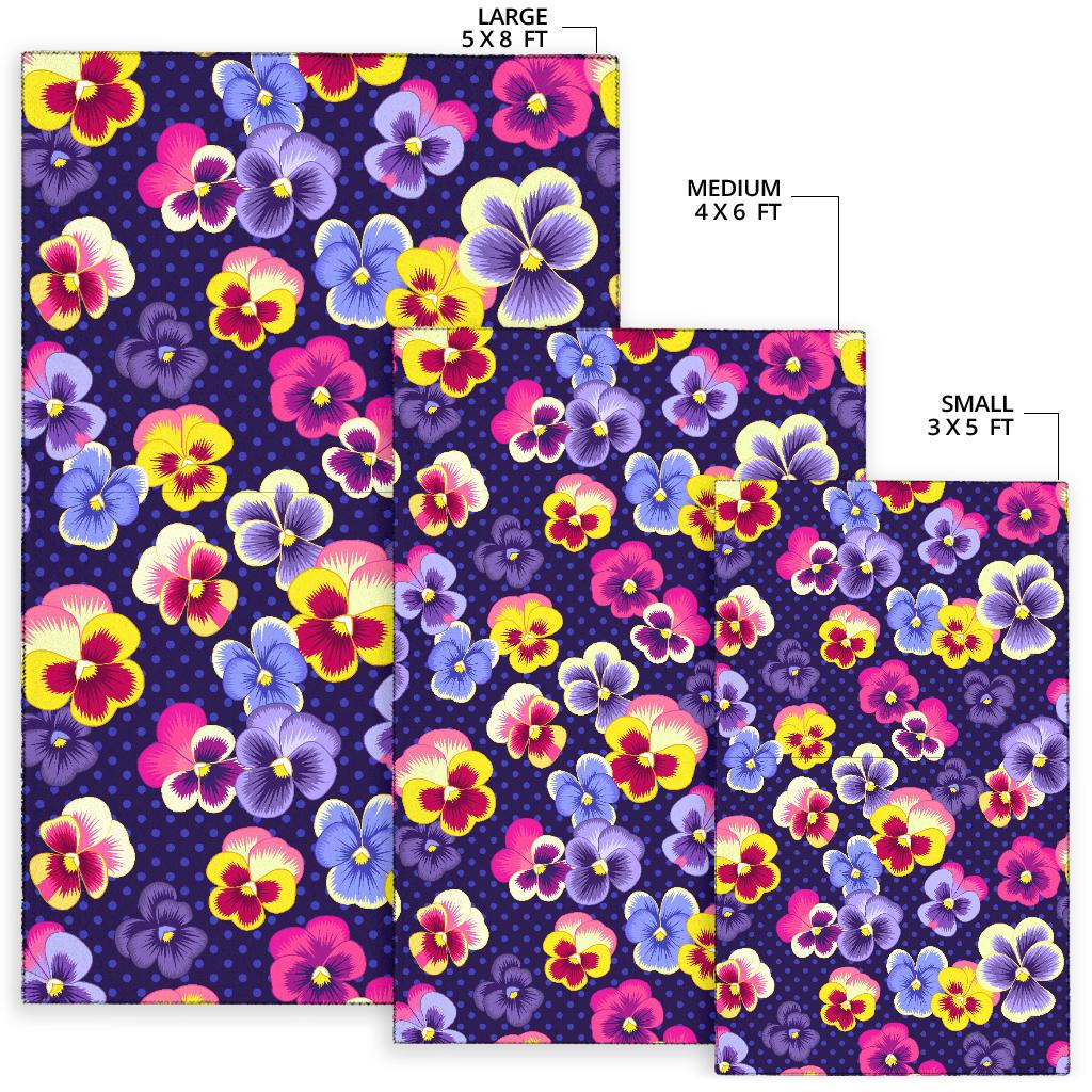 Pansy Pattern Print Design PS04 Area Rugs