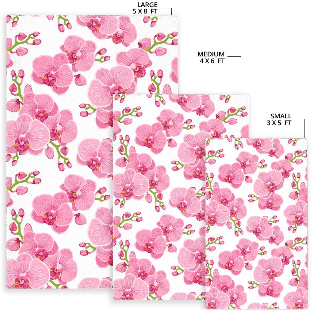 pink purple orchid pattern background Area Rug