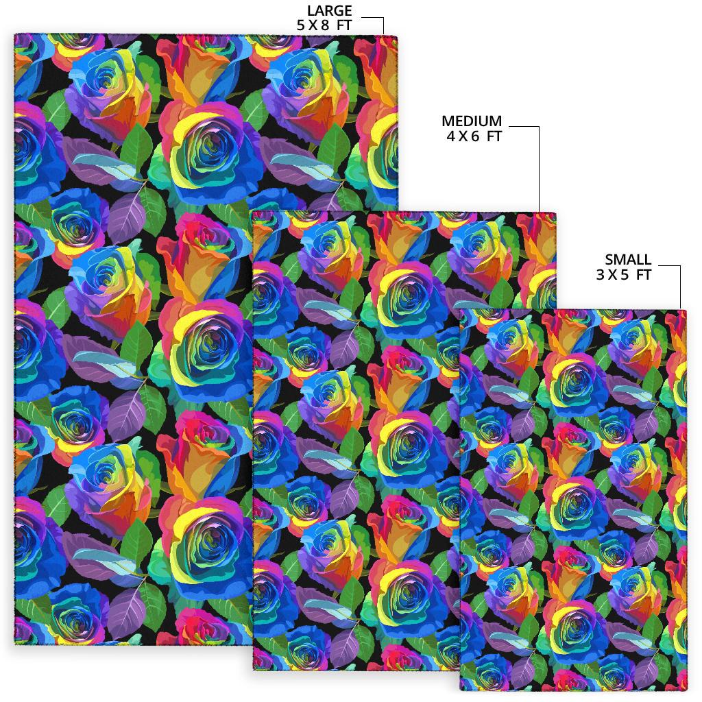 Rose Pattern Print Design RO02 Area Rugs