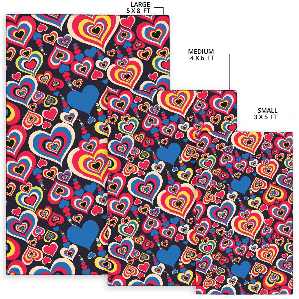 Heart Pattern Print Design HE08 Area Rugs
