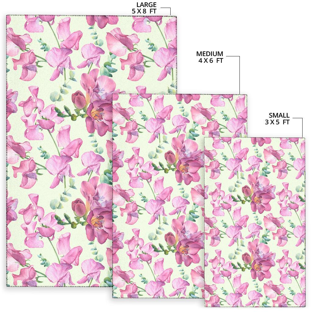 Peony Pattern Print Design PE011 Area Rugs