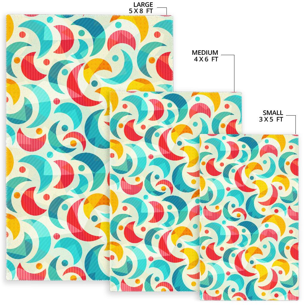 Colorful moon pattern Area Rug
