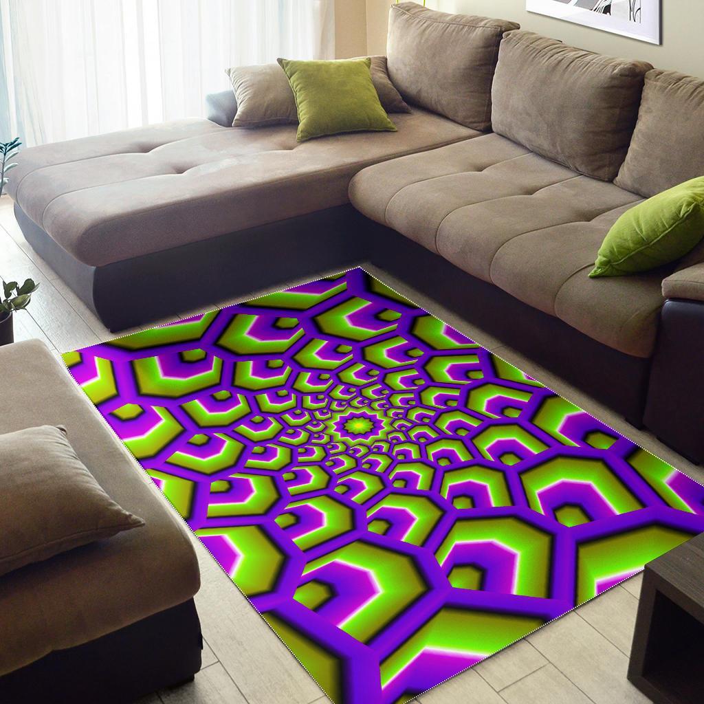 Green Hive Moving Optical Illusion Area Rug