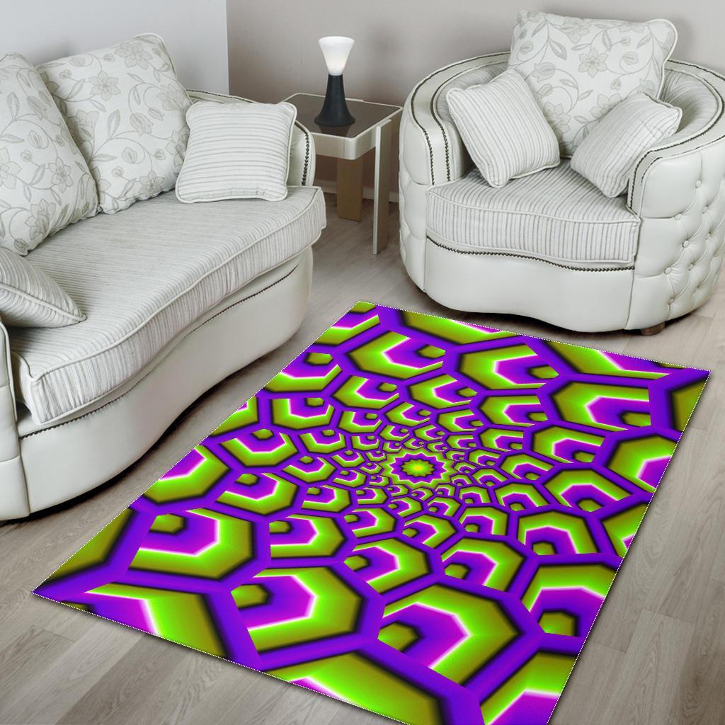 Green Hive Moving Optical Illusion Area Rug