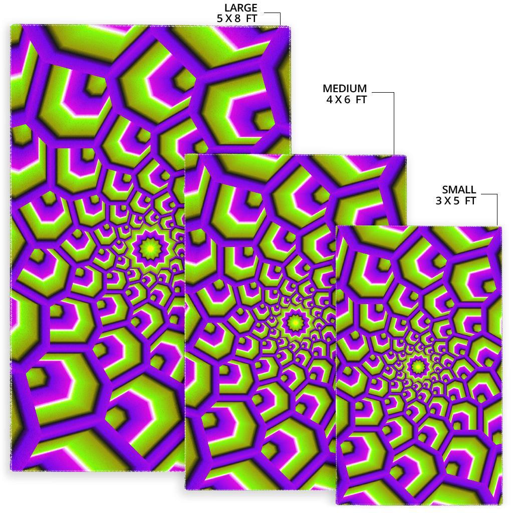 Green Hive Moving Optical Illusion Area Rug