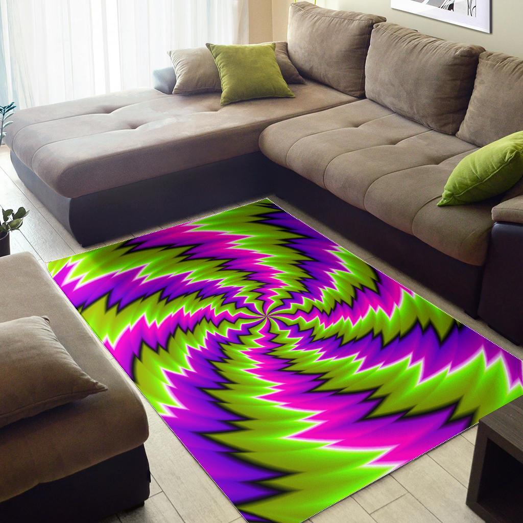 Green Vortex Moving Optical Illusion Area Rug